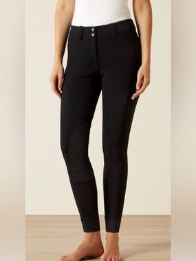 Ariat Black Pro Series Riding pant factor grip knee patch breech Womens size 30R